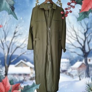 Free People Movement Mesmerize Me Army Green Jumpsuit NEW WITH TAG SIZE- MEDIUM